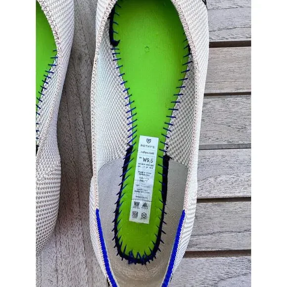 Rothys Tuxedo The Square Slip On Ballet Flat Shoes Size 9.5 / Excellent - Picture 8 of 14